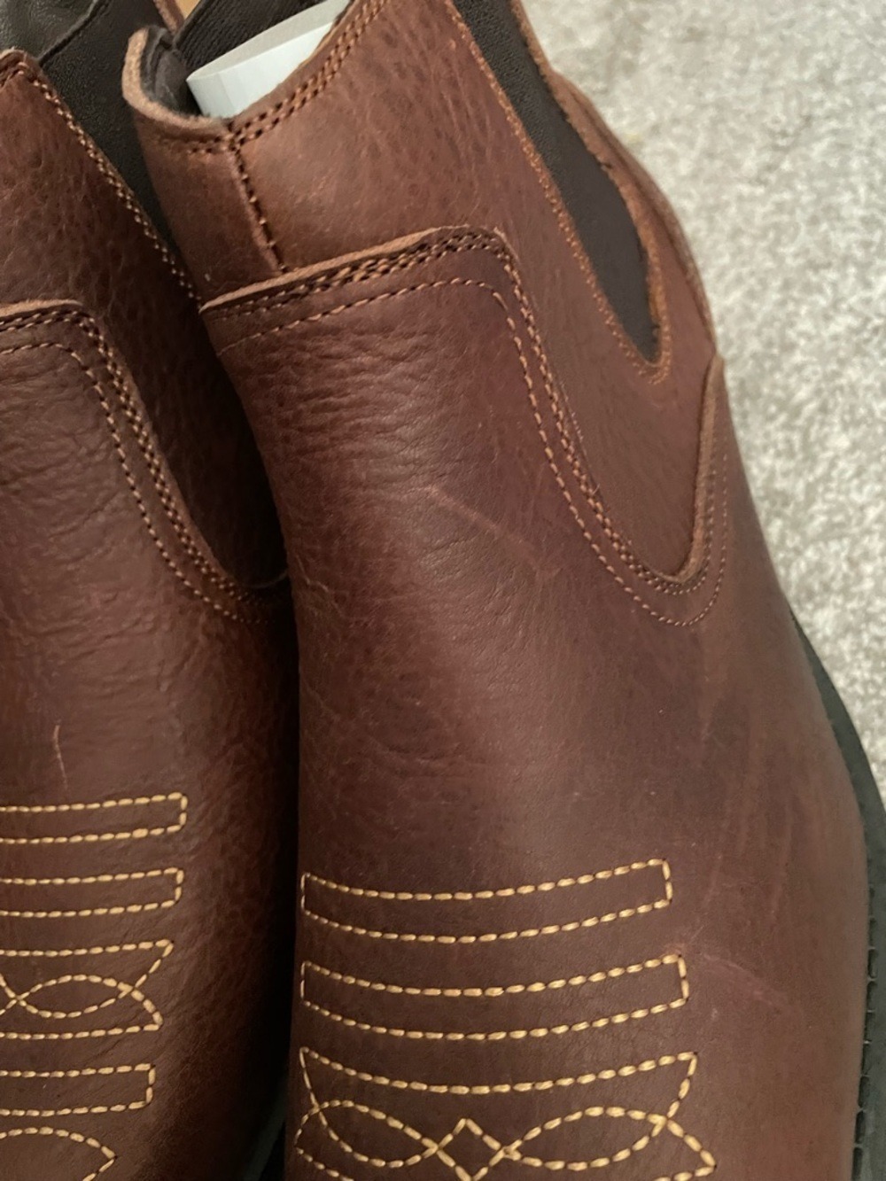 Arcbrothers Brown Leather Square Toe Chelsea Boots Mens - Picture 9 of 17